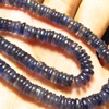 2 x AAA - High Quality - So Gorgeous - Deep Blue IOLITE - Smooth Tyre wheel Shape Beads 15 inches Long strand size - 4 - 5 mm approx